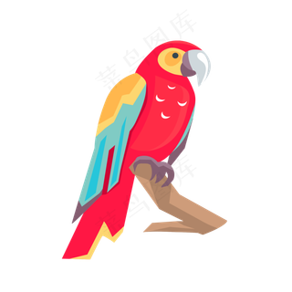 卡通红色鹦鹉下载,免抠元素