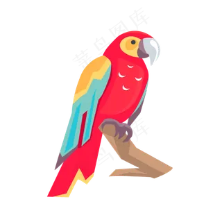 卡通红色鹦鹉下载,免抠元素