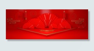 中国风淘宝电商展台banner