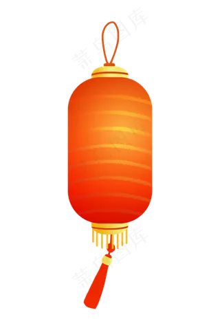 新年红色灯笼手绘,免抠元素
