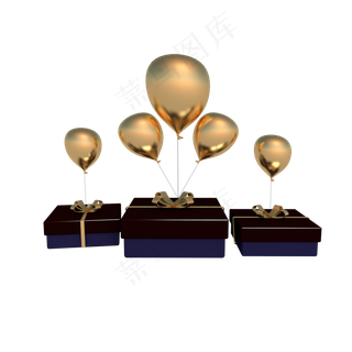 黑色礼物盒,免抠元素