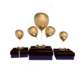 黑色礼物盒,免抠元素