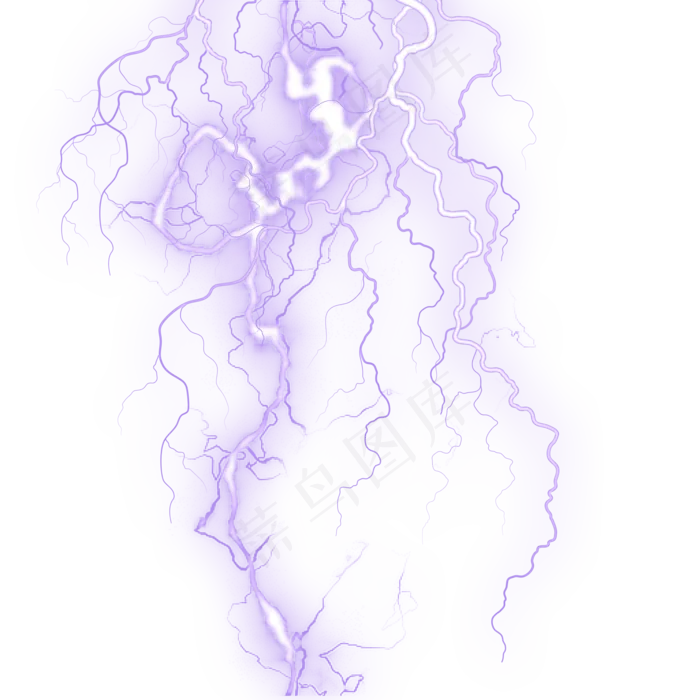 紫色闪电雷电效果免抠(2200*2200px 300 dpi )psd模版下载