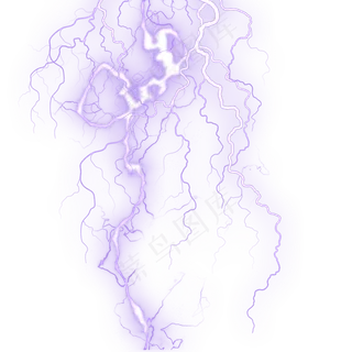 紫色闪电雷电效果免抠