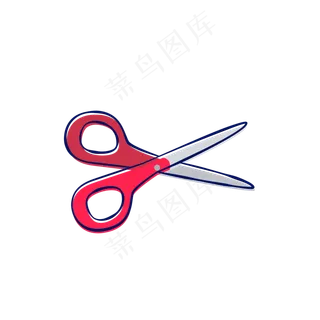 毕业季文具剪刀卡通矢量图