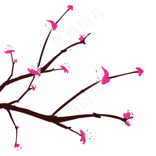 红色漂亮春天的花枝