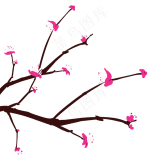 红色漂亮春天的花枝