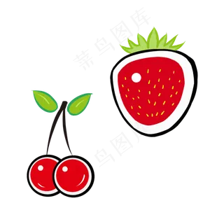 矢量手绘卡通水果