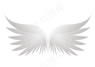 手绘羽毛的翅膀插,免抠元素