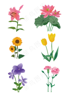 鲜花花束矢量花卉套图