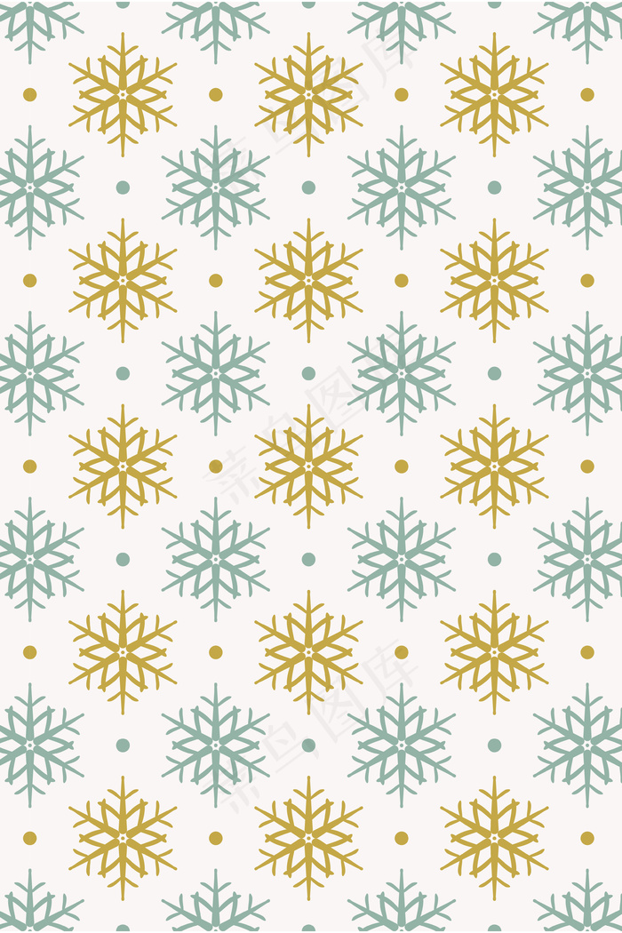 简约卡通雪花底纹平铺海报背景