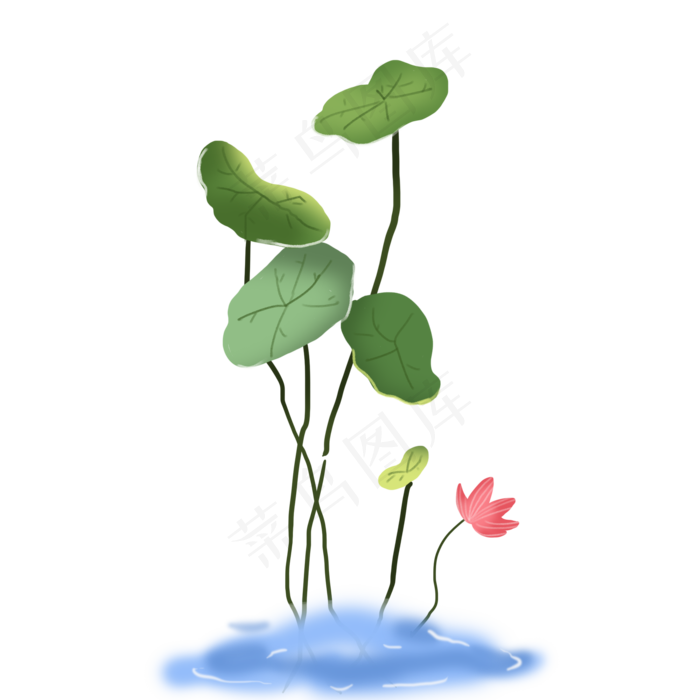 中国风水墨荷花设计素材