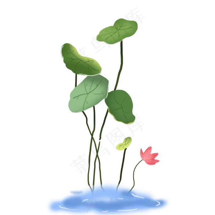 中国风水墨荷花设计素材