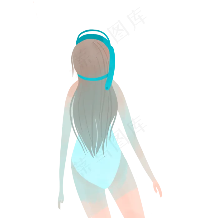 潜水女孩(2000X2000(DPI:300))psd模版下载