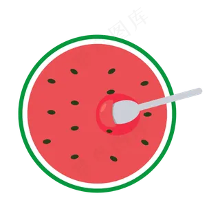 夏天彩色简约风西瓜水果免抠图