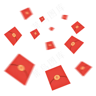 春节飞翔漂浮群发红包,免抠元素