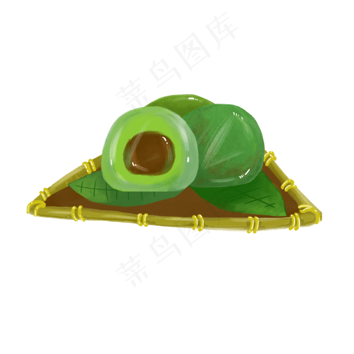 清明节清新手绘风青团png下载