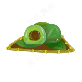 清明节清新手绘风青团png下载