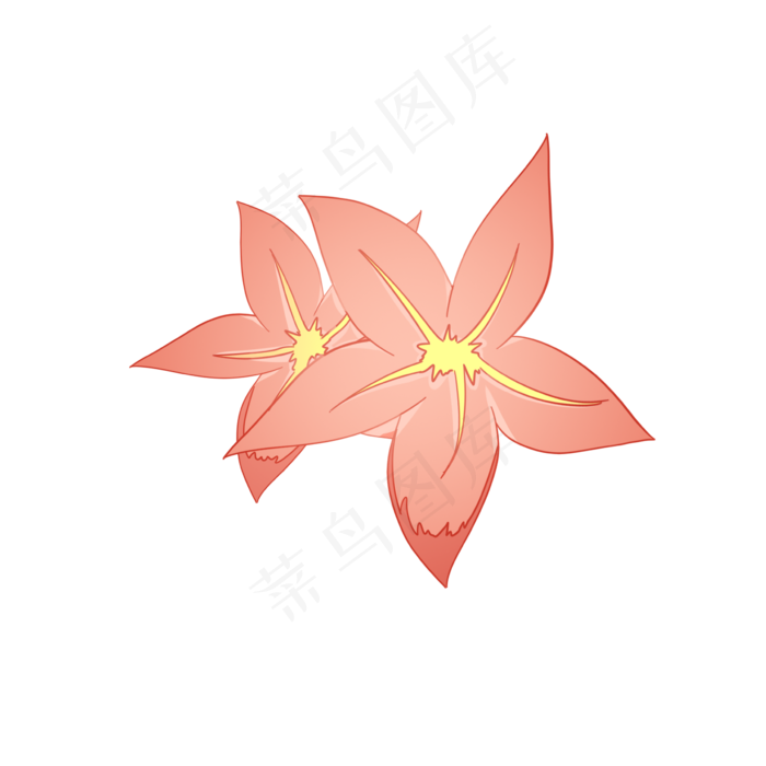 卡通两朵粉色花瓣