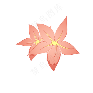 卡通两朵粉色花瓣