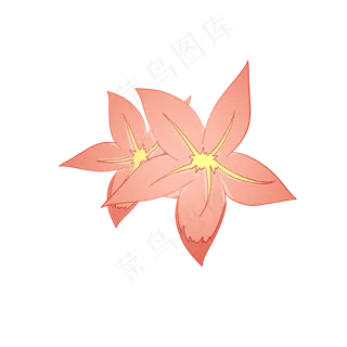 卡通两朵粉色花瓣