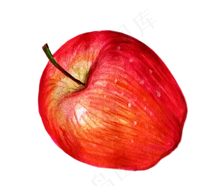 水彩手绘美味的苹果,免抠元素