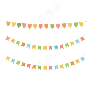 卡通矢量节日小彩旗元素,免抠元素