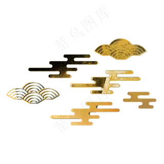 中国风描金烫金云纹