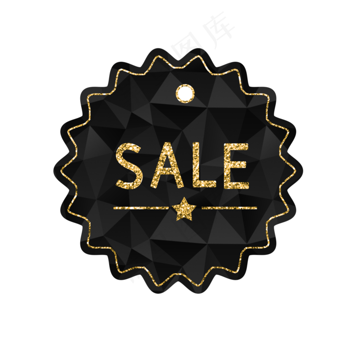 黑金电商促销吊牌3,免抠元素