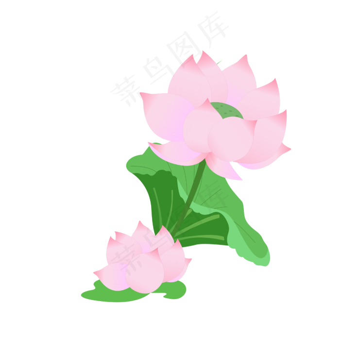 手绘卡通粉色莲花