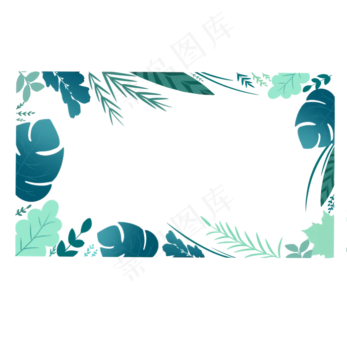 热带植物边框(2000X2000(DPI:300))psd模版下载