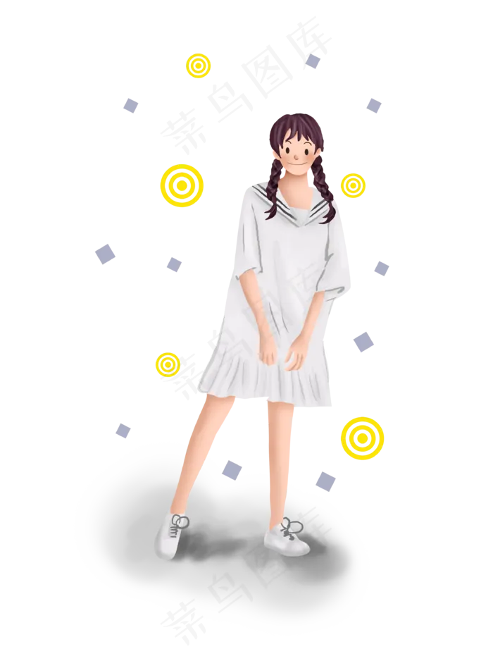 暑假夏日手绘学生(3388X4587(DPI:300))psd模版下载