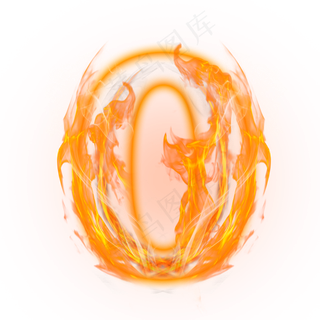 炫酷火焰光效倒计时数字0