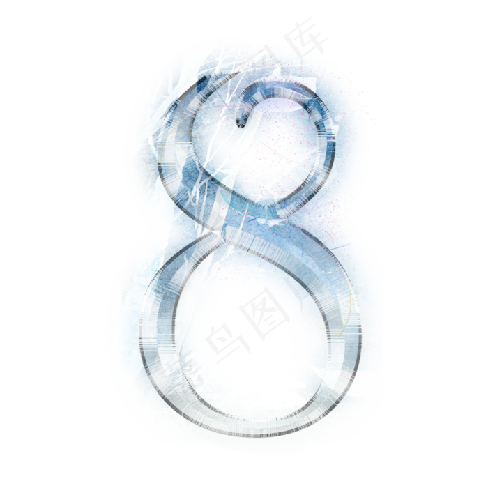 冬日麋鹿数字8(2000*2000px 	      )psd模版下载