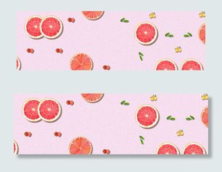 简约色彩搭配水果组合banner