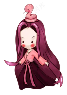 妇女节生肖妈妈卡通人物粉紫色png,免抠元素