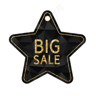 黑金电商促销吊牌5,免抠元素