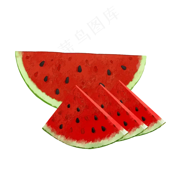 四块西瓜多汁夏季消暑水果(2000X2000(DPI:300))psd模版下载