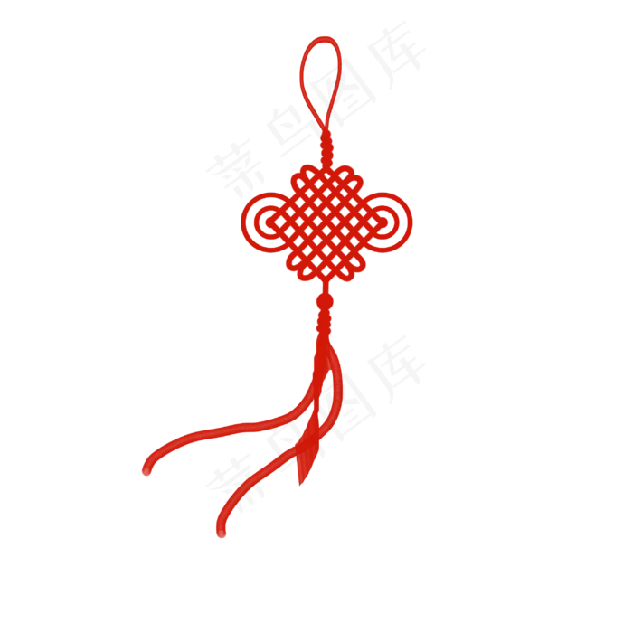新年元宵红色流苏中国结吊坠,免抠元素