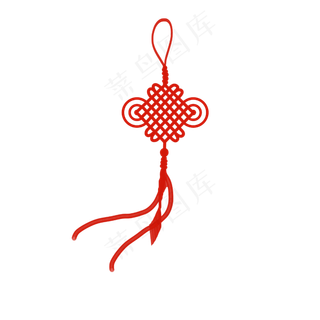 新年元宵红色流苏中国结吊坠,免抠元素