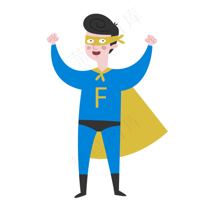 蓝色超人矢量素材