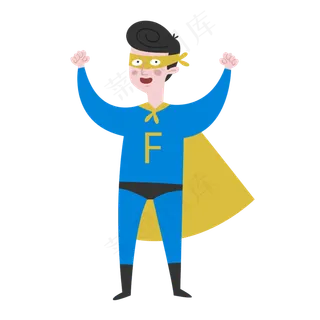 蓝色超人矢量素材