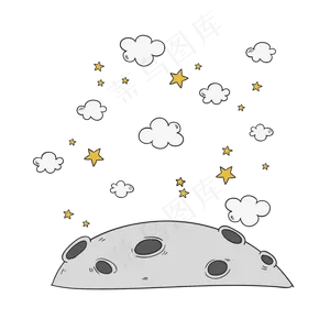 手绘地球星星元素
