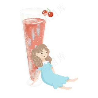 樱桃果汁和睡着的女孩