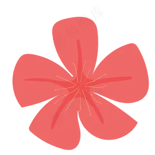 一朵美丽的五瓣红花