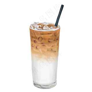 冰镇奶茶饮料矢量素材,免抠元素