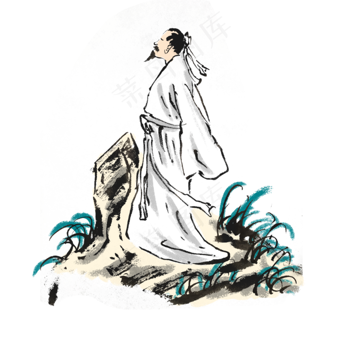 端午节屈原手绘