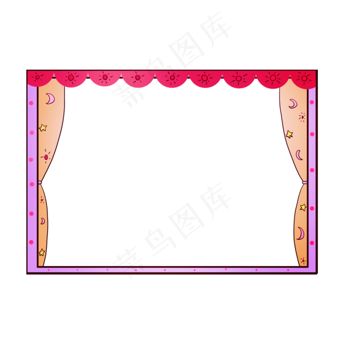 愚人节帐幕边框插画,免抠元素