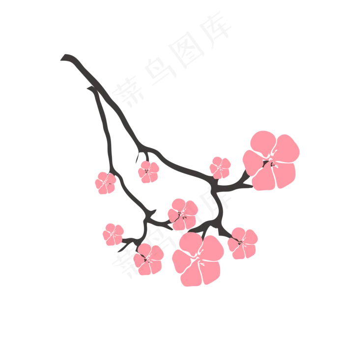 粉色樱花矢量图片