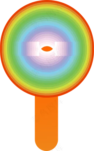 彩虹棒棒糖免扣PNG素材